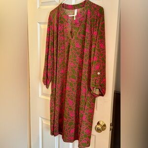 Dear Scarlett Olive and Pink Floral Dress